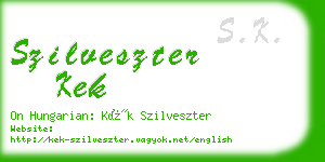 szilveszter kek business card